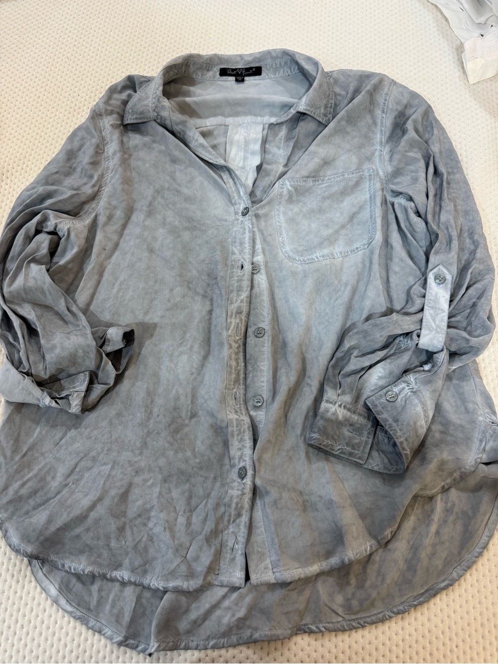 Washed Grey Button-Up WOMen's Shirt